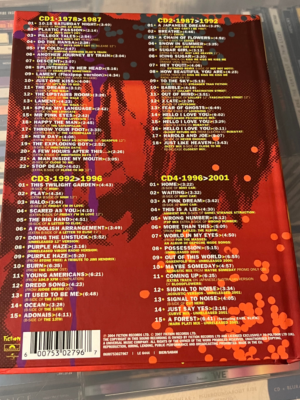 The Cure – Join The Dots (B-Sides & Rarities 1978>2001 The Fiction Years) (NM/NM) EU-07 4CD 78p book