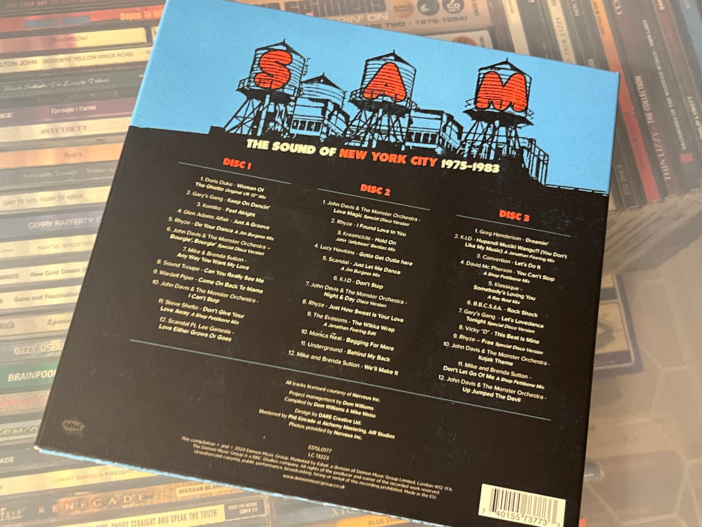 Various – SAM (The Sound Of New York City 1975-1983) (NM/NM) UK-24 3CD 7"-oversized cover