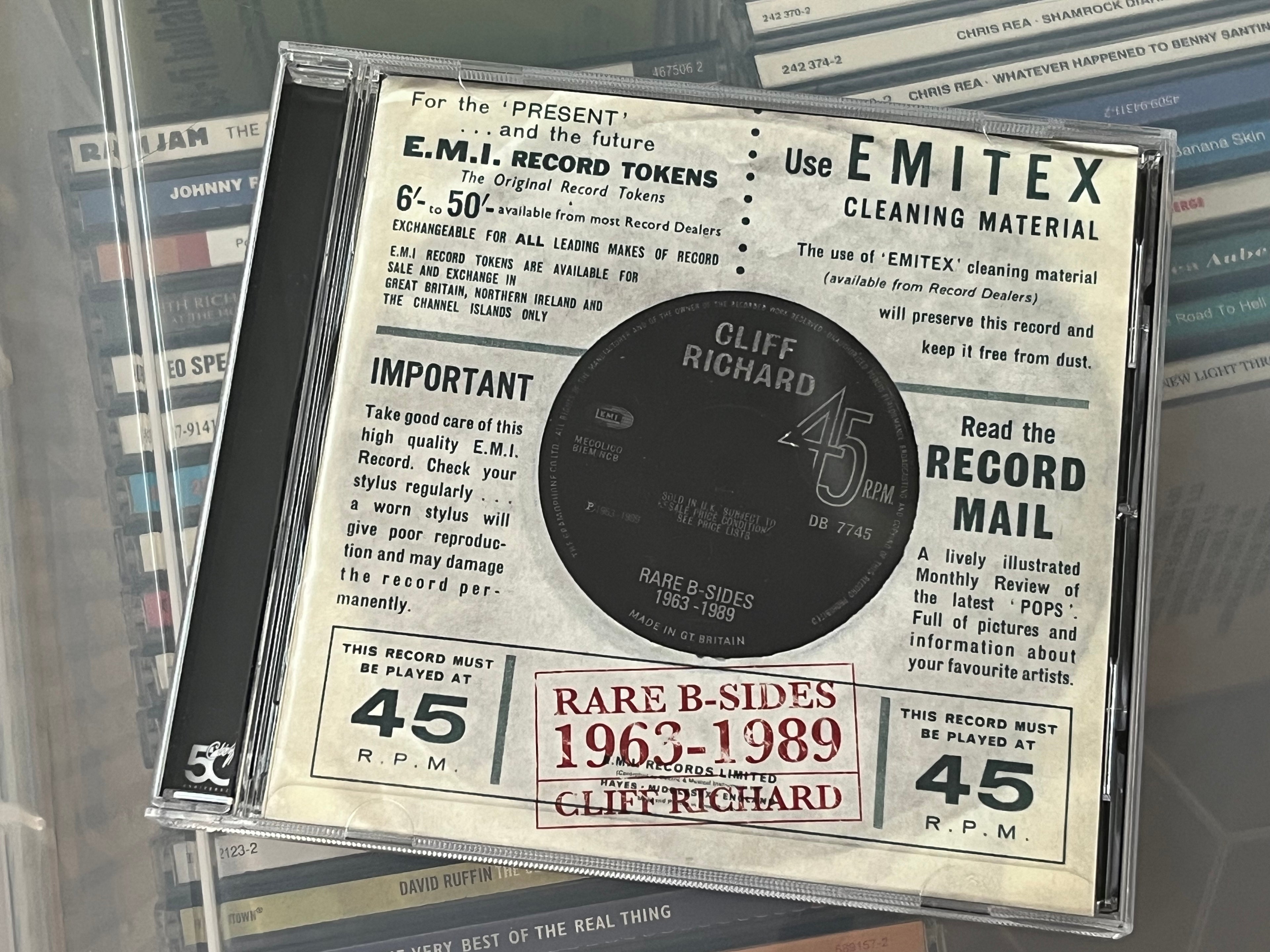 Cliff Richard – Rare B-Sides 1963-1989 (NM/NM)
