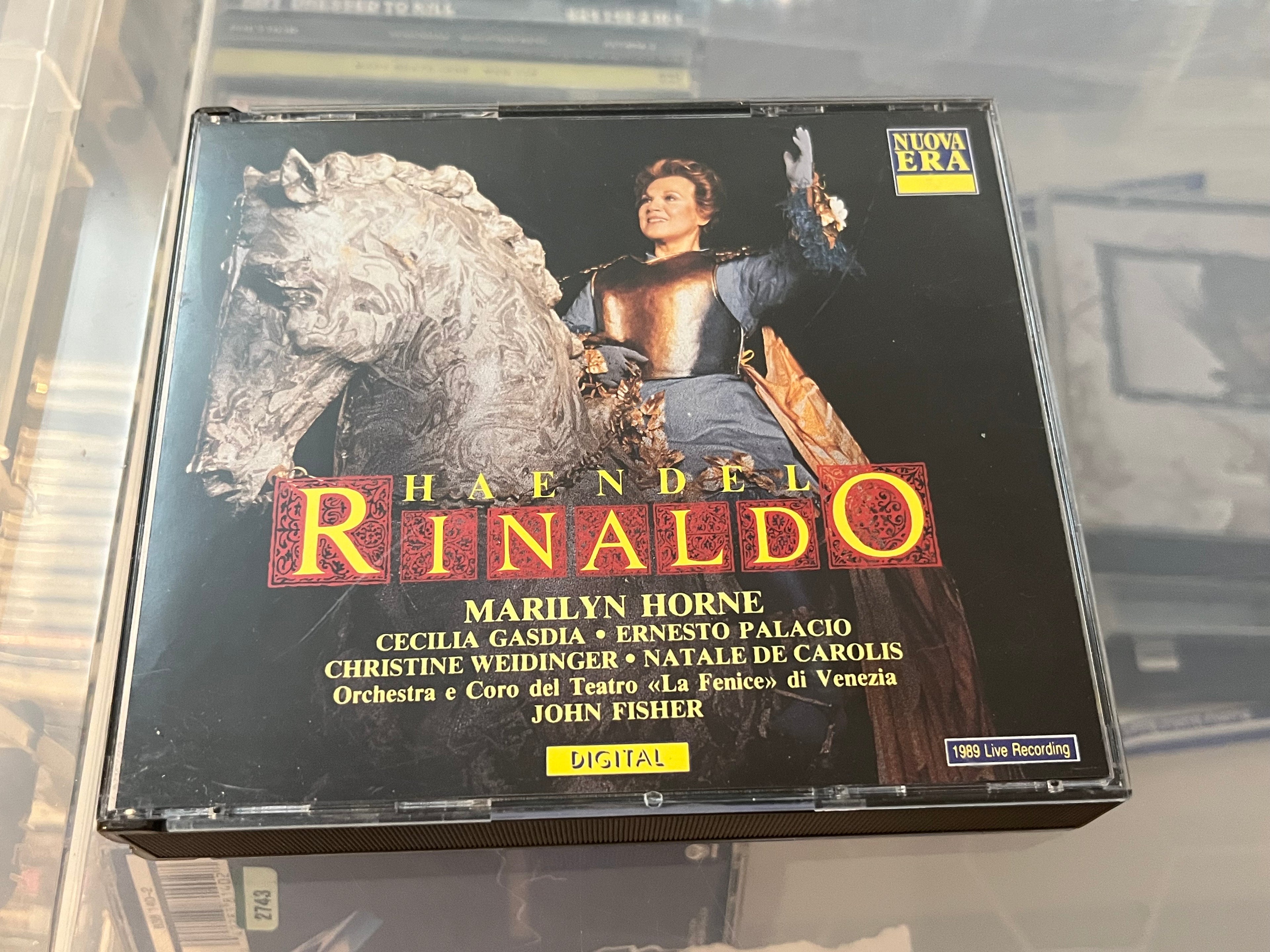 Haendel - Marilyn Horne • Cecilia Gasdia • Ernesto Palacio • Christine Weidinger • Natale De Carolis • Orchestra E Coro Del Teatro «La Fenice» Di Venezia, John Fisher ‎– Rinaldo (NM/NM) 2CD Tjockbox!